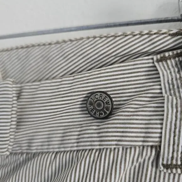 J Crew Chino Y2K Low-rise Striped Bermuda Shorts Womens Size 8 Brown White - Picture 4 of 9